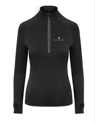 Ladies Belfry Crested - Black 1/4 zip